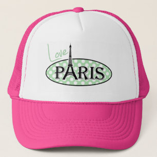 Celadon Green Polka Dots; Paris Trucker Hat