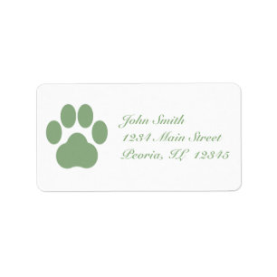 Celadon Pawprint Address Labels