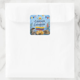 Celebrando a lo Colombiano Party Square Sticker