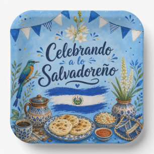 Celebrando a lo Salvadoreño El Salvador Party Paper Plate