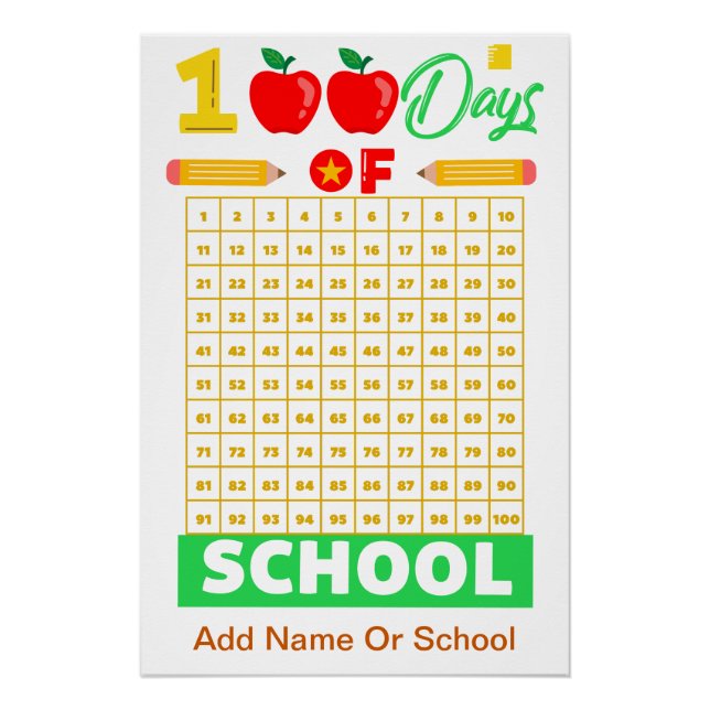 Celebrate 100 Days of School with a Fun Counting Poster (Front)