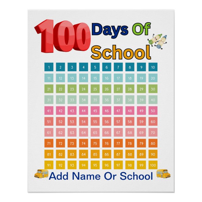 Celebrate 100 Days with Counting Poster (Front)