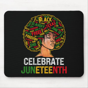 Celebrate 1865 Black History Afro Hair Women 3 Mouse Pad