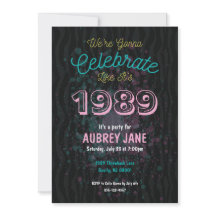 Celebrate 1989 Party Invitation - 1980s theme 5x7