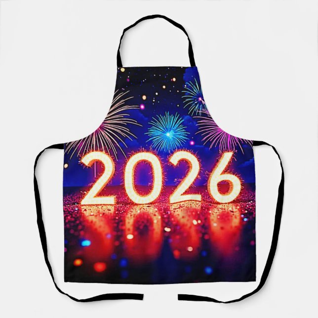 Celebrate 2026: Bright Future Spark Design  Apron (Front)