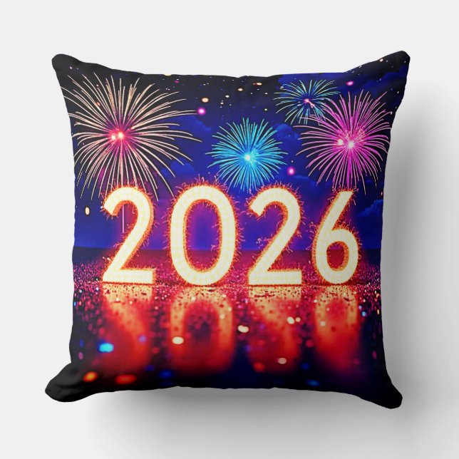 Celebrate 2026: Bright Future Spark Design  Cushion (Front)