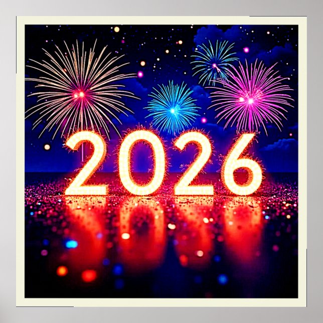 Celebrate 2026: Bright Future Spark Design  Poster (Front)