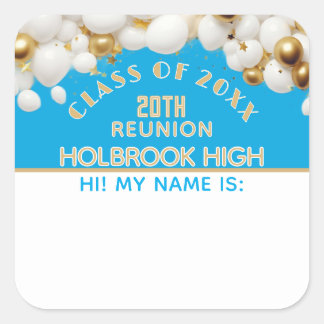 Celebrate! 20th Class Reunion name tag sticker