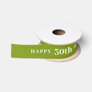 Celebrate 30: Joyful Birthday Green Ribbon Satin Ribbon