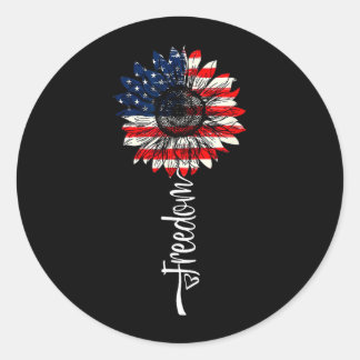 Celebrate 4th July Independence Day American Flag Classic Round Sticker