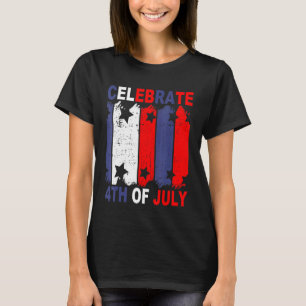 Celebrate 4th Of July Happy Patriotic Us Flag Colo T-Shirt