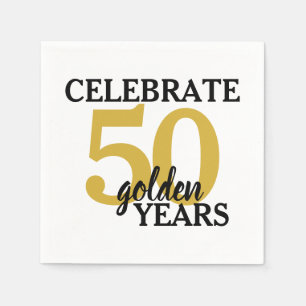 Celebrate 50 Golden Years 50th Wedding Anniversary Napkin
