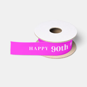 Celebrate 90: Joyful Birthday Purple Ribbon Satin Ribbon