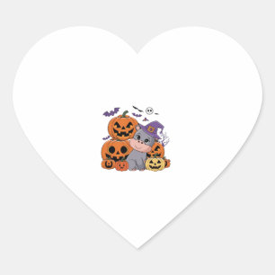 Celebrate a Hippo Halloween with Moo Deng! Long Sl Heart Sticker
