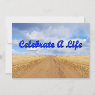 Celebrate A Life (Road Into Field Clouds Into Sky) Invitation