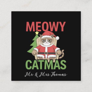 Celebrate a 'Meowy Catmas' The Purrfect Christmas Square Business Card