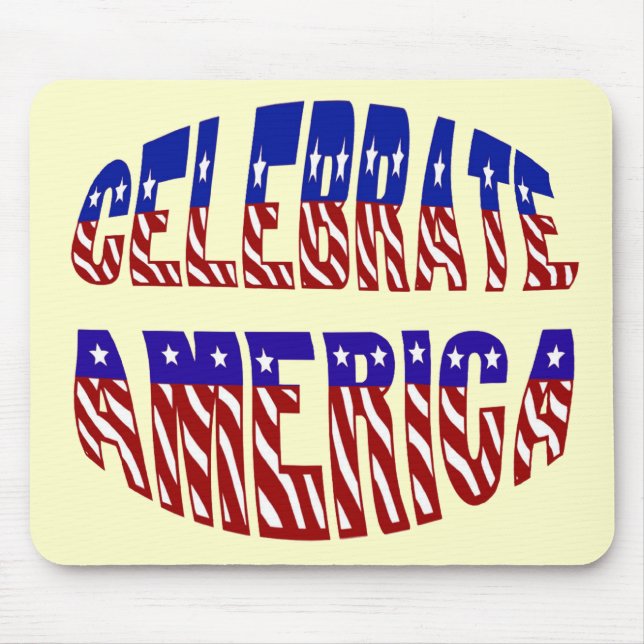 Celebrate America Flag Font #1 usepad Mouse Pad (Front)