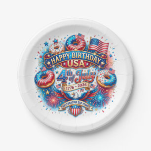 Celebrate America’s 250th birthday with doughnut Paper Plate