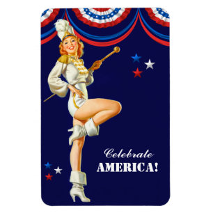 Celebrate America. Vintage Pin-Up Gift Magnets