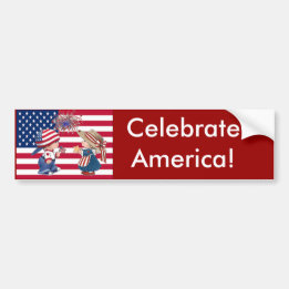 Celebrate American Flag Bumper Sticker