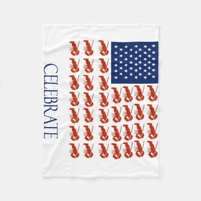 Celebrate American Flag Lobster Fleece Blanket (Front)