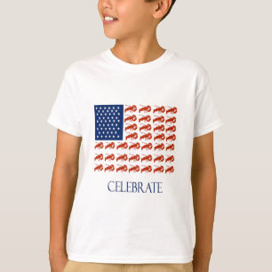 Celebrate American Flag Lobster T-Shirt