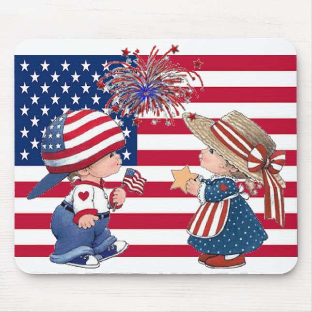 Celebrate American Flag Mouse Pad (Front)