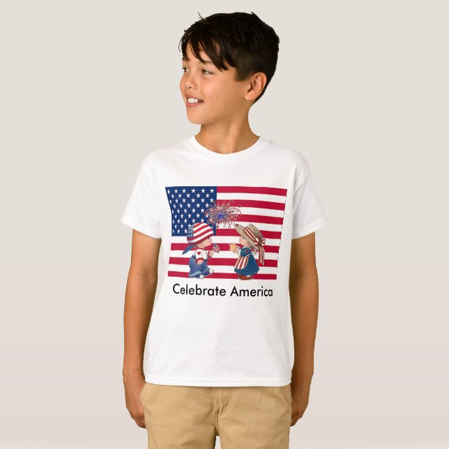 Celebrate American Flag T-Shirt (Front Full)