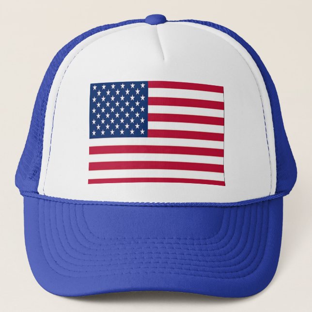 Celebrate American Flag Trucker Hat (Front)