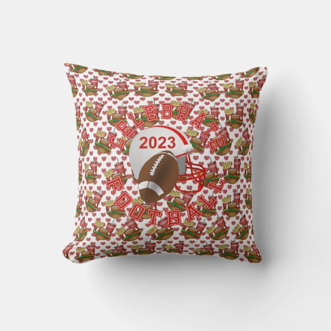 Celebrate American Football Hearts Cushion (Front)
