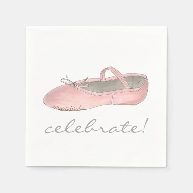 Celebrate! Ballerina Ballet Dance Recital Birthday Napkin (Front)