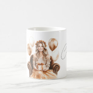 Celebrate Balloons Blonde Female Gift Chair Coffee Mug