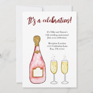 celebrate birthday anniversary champagneInvitation Invitation