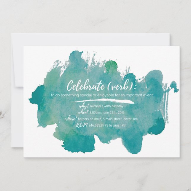 Celebrate Birthday Invitation (Front)