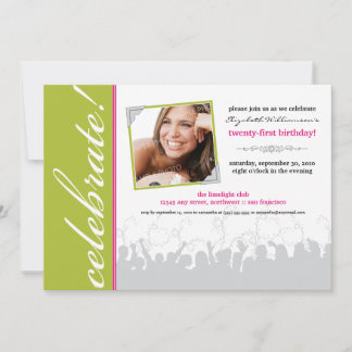 Celebrate! Birthday Party Invitation (lime green)