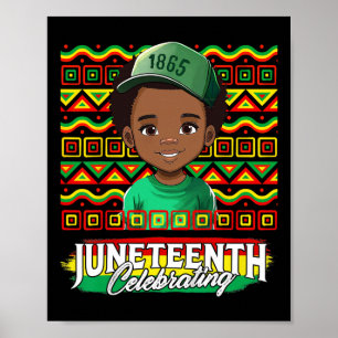 Celebrate Black Freedom Day Black Boy Toddler Kid Poster
