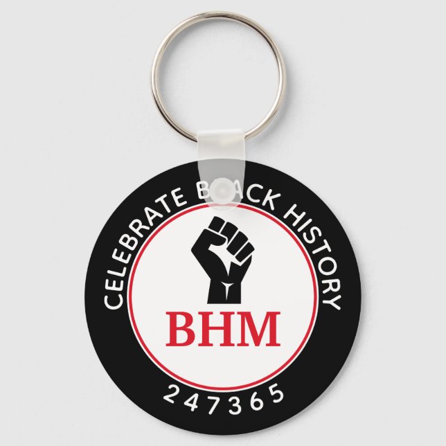 Celebrate Black History 247365 Fist MONOGRAM Key Ring (Front)