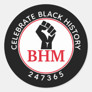 Celebrate Black History 247365 MONOGRAM Black Classic Round Sticker
