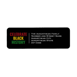 CELEBRATE BLACK HISTORY   BHM   Return Address Label