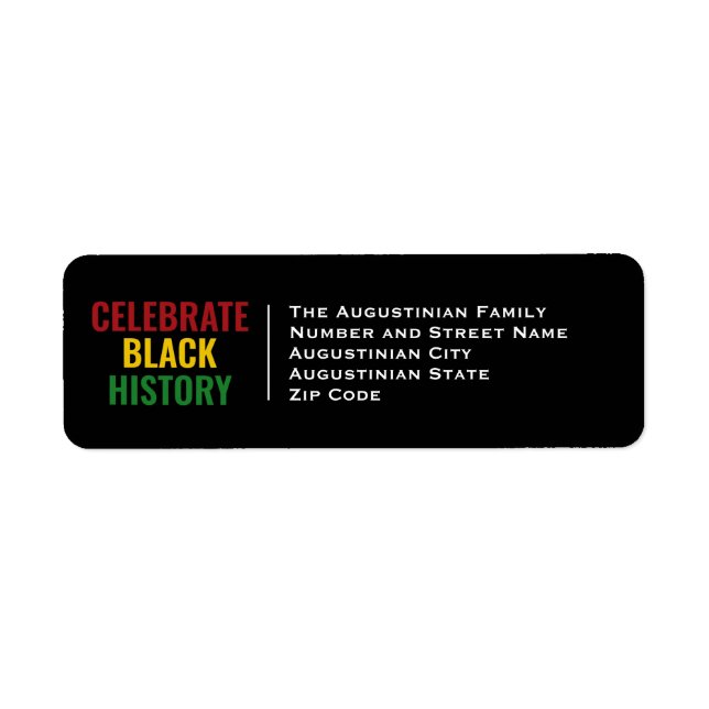 CELEBRATE BLACK HISTORY | BHM | Return Address Label (Front)