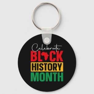Celebrate Black History Month African Black Pride Key Ring