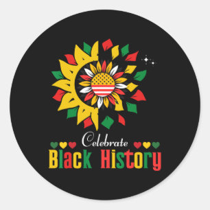 Celebrate Black History Month African Women Men Ki Classic Round Sticker