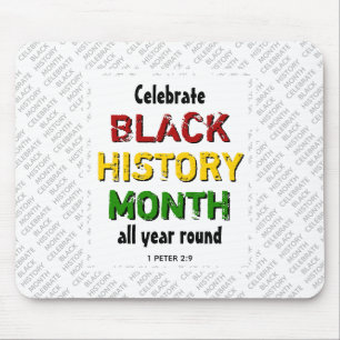 Celebrate Black History Month BHM Scripture White Mouse Pad