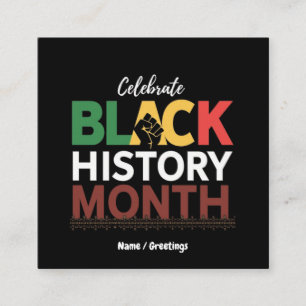 Celebrate Black History Month Honouring African Square Business Card