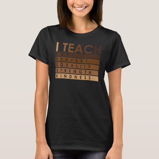 Celebrate Black History Month I Teach Black Histor T-Shirt (Front)