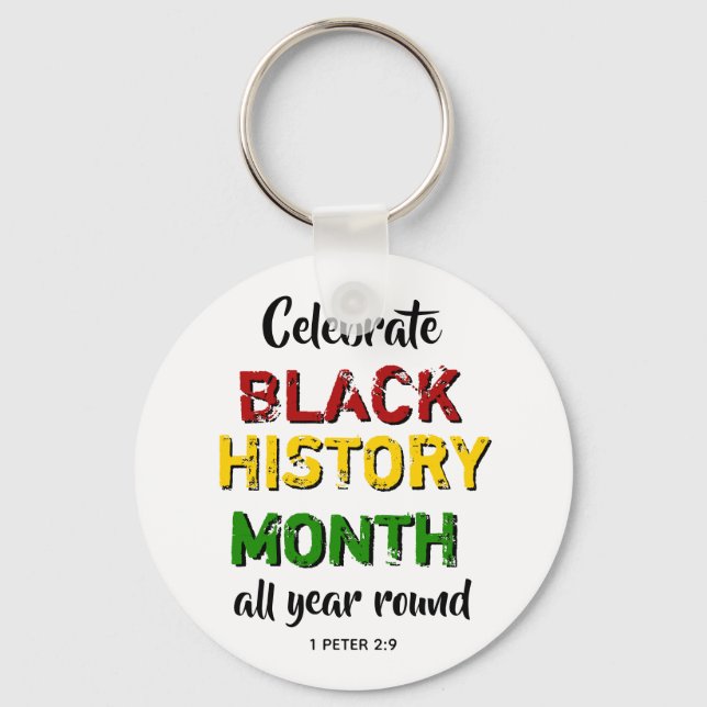 Celebrate Black History Month Key Ring (Front)