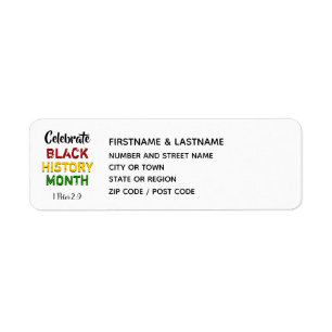 Celebrate Black History Month Return Address Label