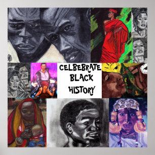 CELEBRATE BLACK HISTORY NEGRO COLLAGE poster