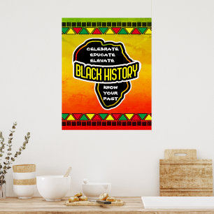 Celebrate Black History with Africa Map on Grunge Poster