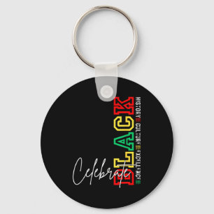 Celebrate black juneteenth african american pride  key ring